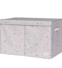 3 Sprouts Opbevaringskasse m. Låg - 63x38x39 cm - Terrazzo/Lyseg