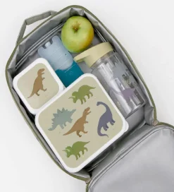 A Little Lovely Company Køletaske - Grøn m. Dinosaur