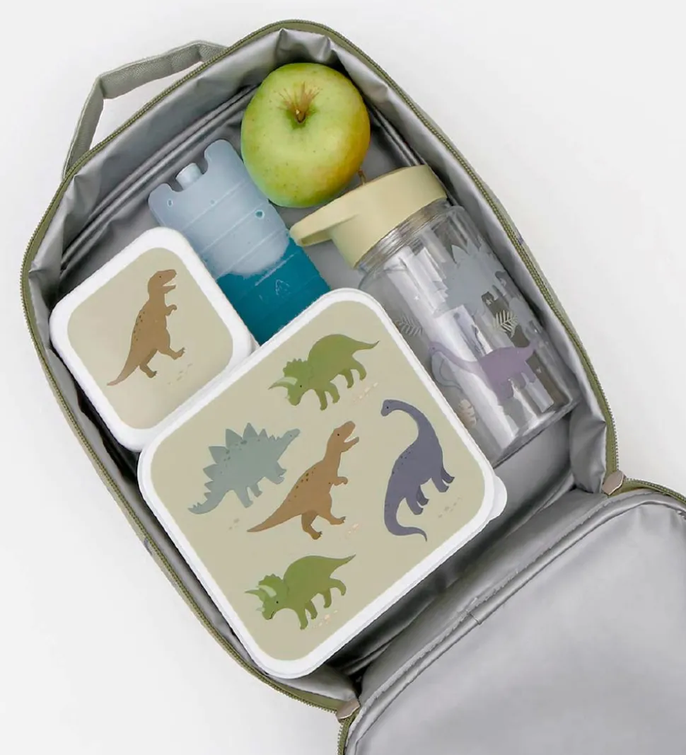 A Little Lovely Company Køletaske - Grøn m. Dinosaur