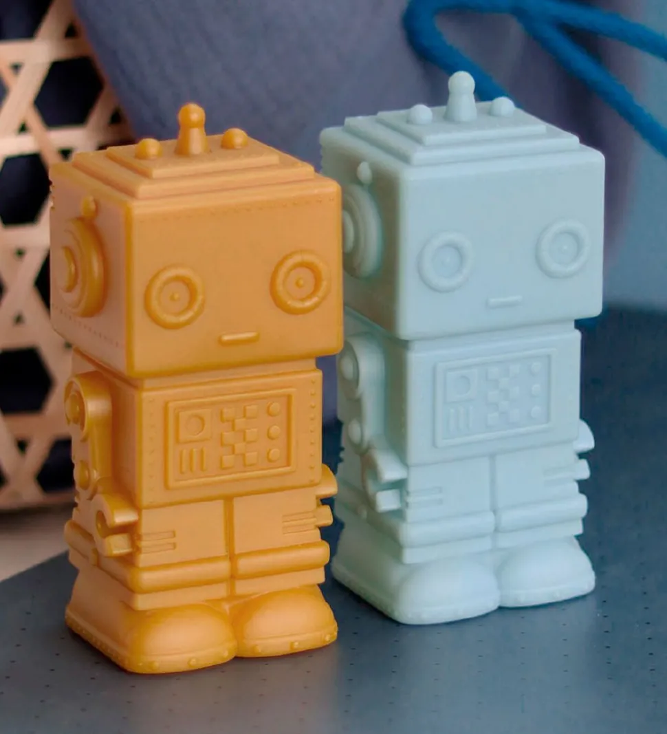 A Little Lovely Company Lampe - 14 cm - Robot - Smoky Blue