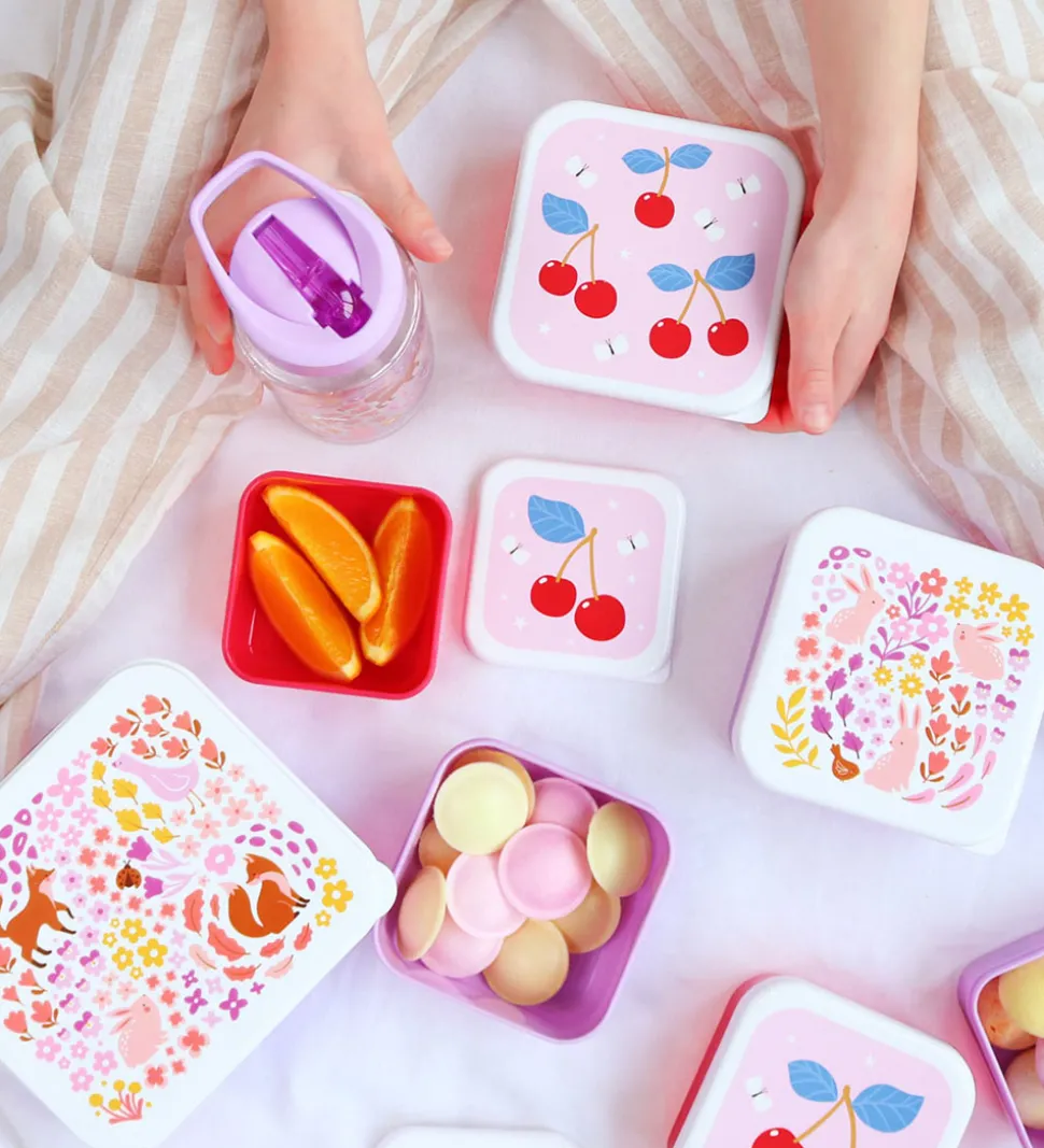 A Little Lovely Company Madkassesæt - 4 stk - Cherries