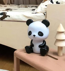 A Little Lovely Company Natlampe - Panda - 19 cm - Sort/Hvid