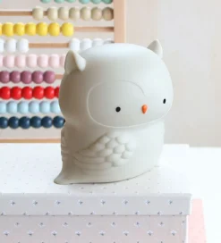 A Little Lovely Company Natlampe - 11,8x11,5 cm - Owl - Grå