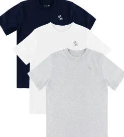 Abercrombie & Fitch T-shirts - 3-pak - Navy Blazer/Hvid/Gråmeler