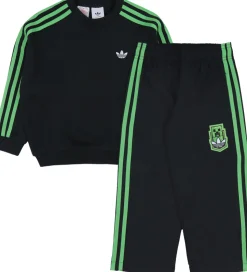 adidas Originals Sweatsæt - Crew - Minecraft - Sort m. Logo