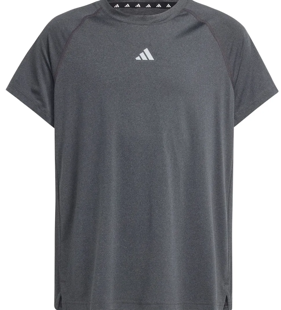 adidas Performance T- shirt - JG Tee Lux - Grå Meleret