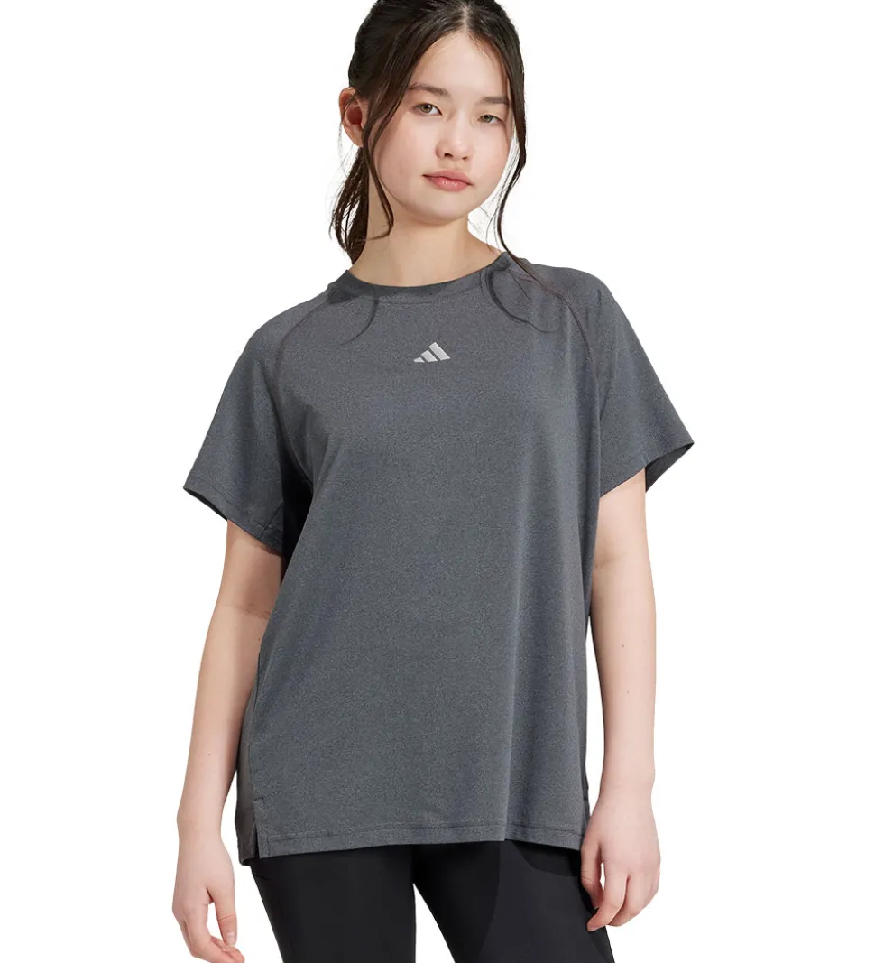 adidas Performance T- shirt - JG Tee Lux - Grå Meleret