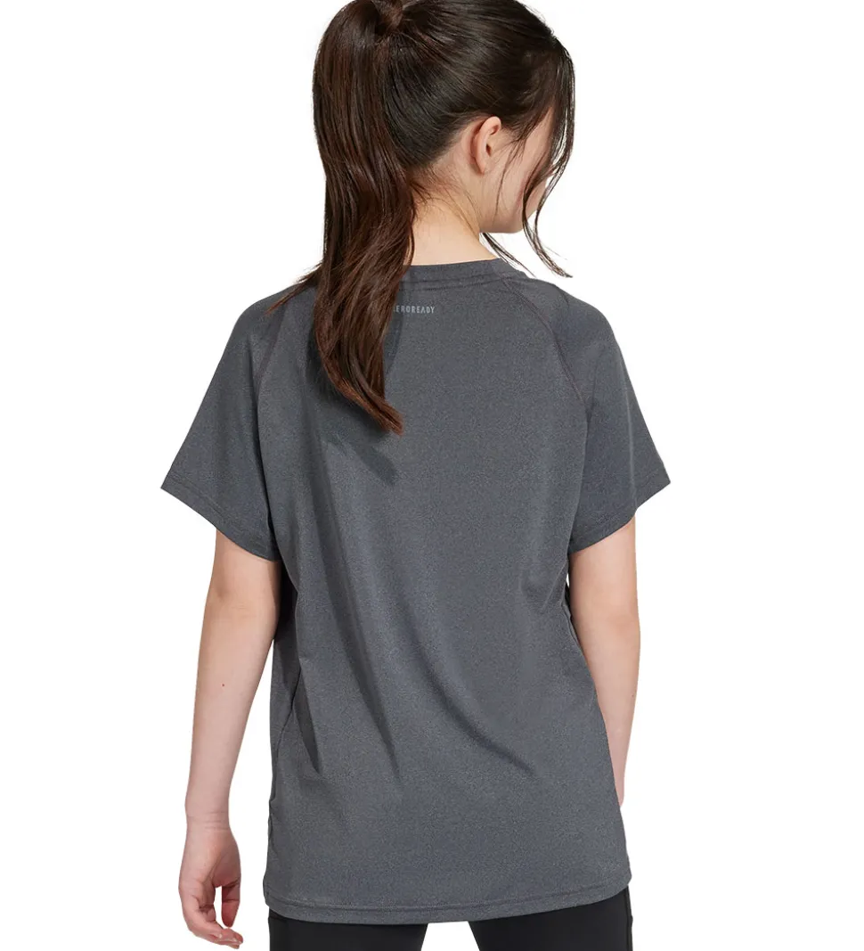 adidas Performance T- shirt - JG Tee Lux - Grå Meleret