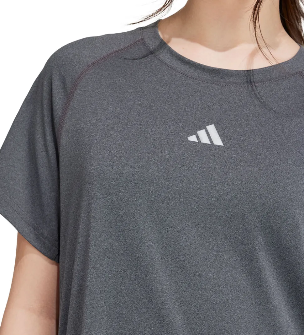 adidas Performance T- shirt - JG Tee Lux - Grå Meleret