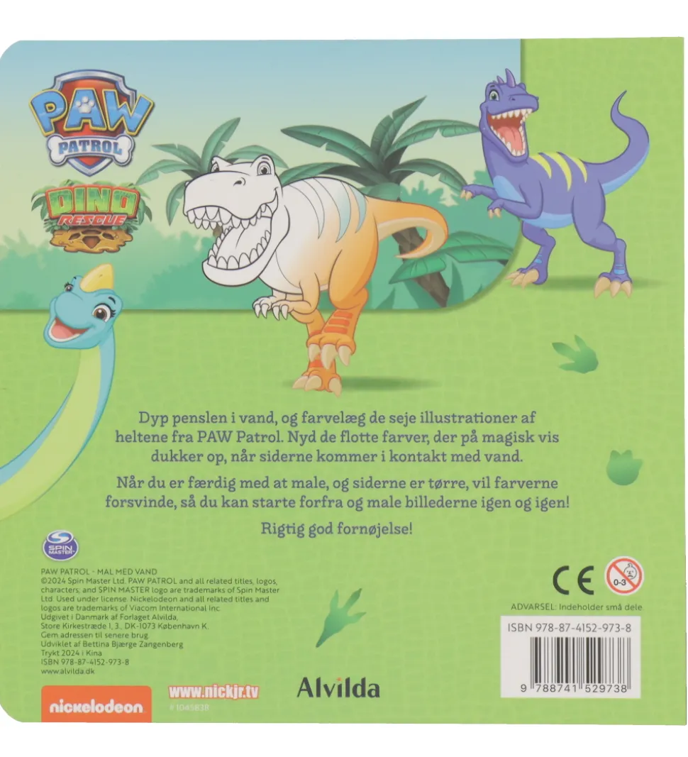 Alvilda Malebog - Mal Med Vand - Paw Patrol Dinoer