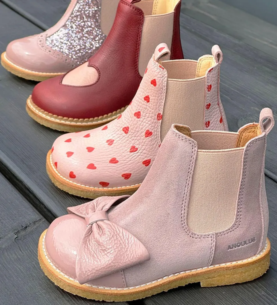 Angulus Støvler - Chelsea - Faded Rose m. Sløjfe