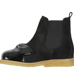 Angulus Støvler - Chelsea - Sort m. Sløjfe