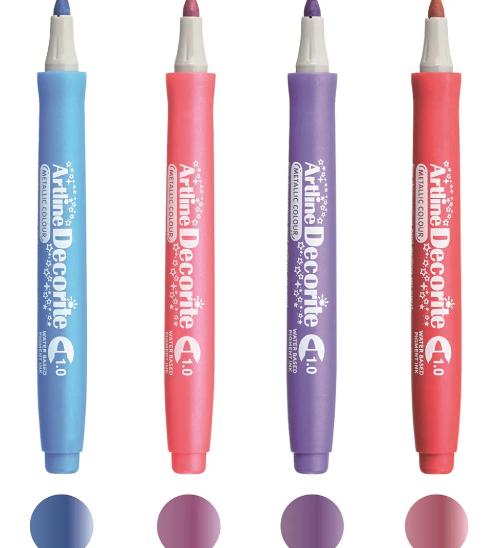 Artline Tuscher - Decorite Brush - 4 stk. - Contemporary Metalli