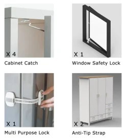 BabyDan Børnesikring - Supreme - 16 dele - Hvid