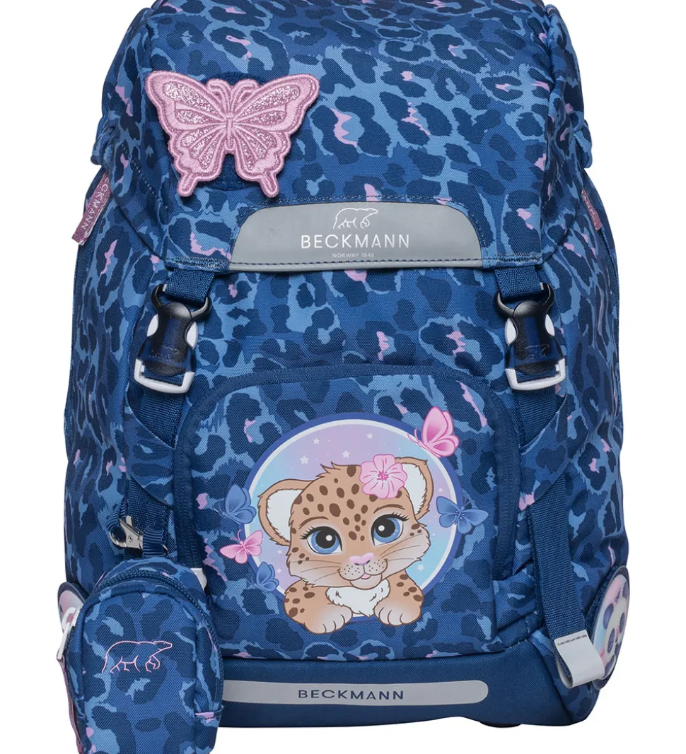 Beckmann Skoletaske - Classic - Cheetah - Mørkeblå