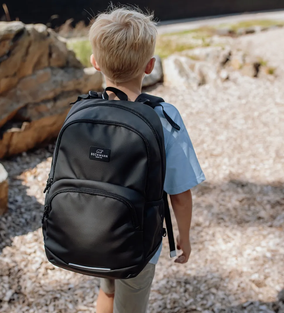 Beckmann Skoletaske - Sport Junior - Black Coated - Sort