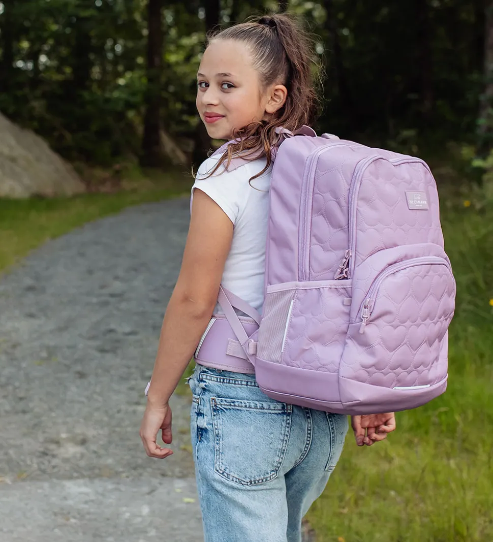 Beckmann Skoletaske - Sport Junior - Padded Hearts - Pink