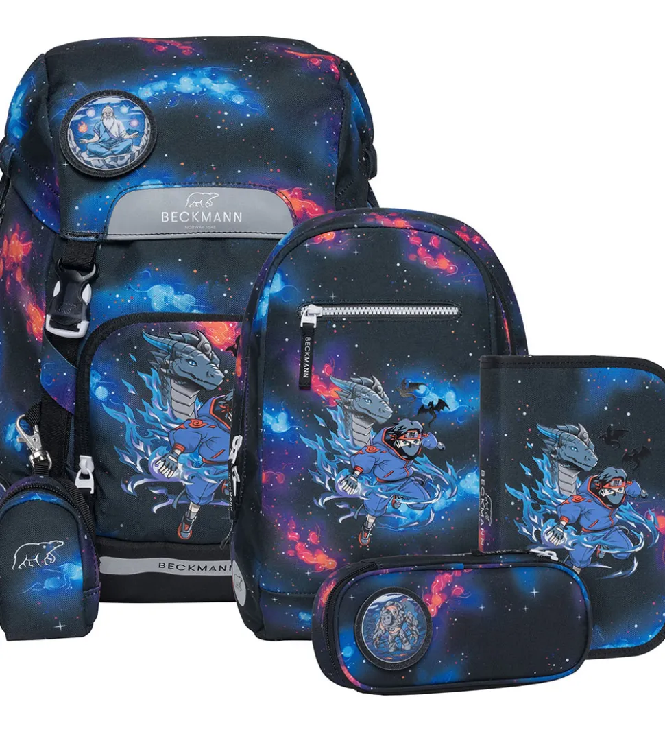 Beckmann Skoletaskesæt - Classic - Ninja Elements - Sort