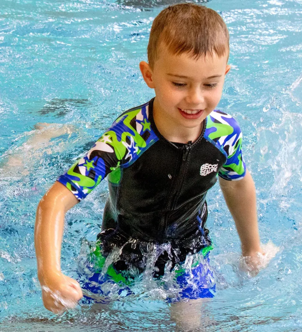 BECO Våddragt - UV50+ - Sort/Blå/Grøn