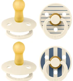 BIBS Colour Sutter - 4-pak - Str. 1 - Ivory/Vanilla/Steel Blue