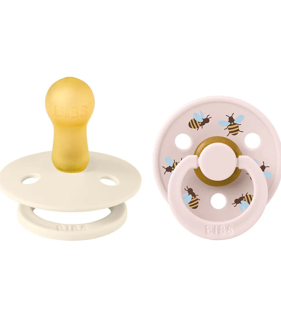 BIBS Colour Sutter - Str. 2 - 2-pak - Rund - Ivory Mix