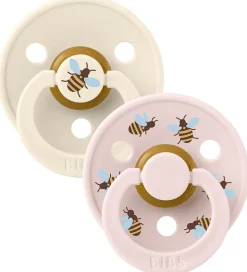 BIBS Colour Sutter - Str. 2 - 2-pak - Rund - Ivory Mix