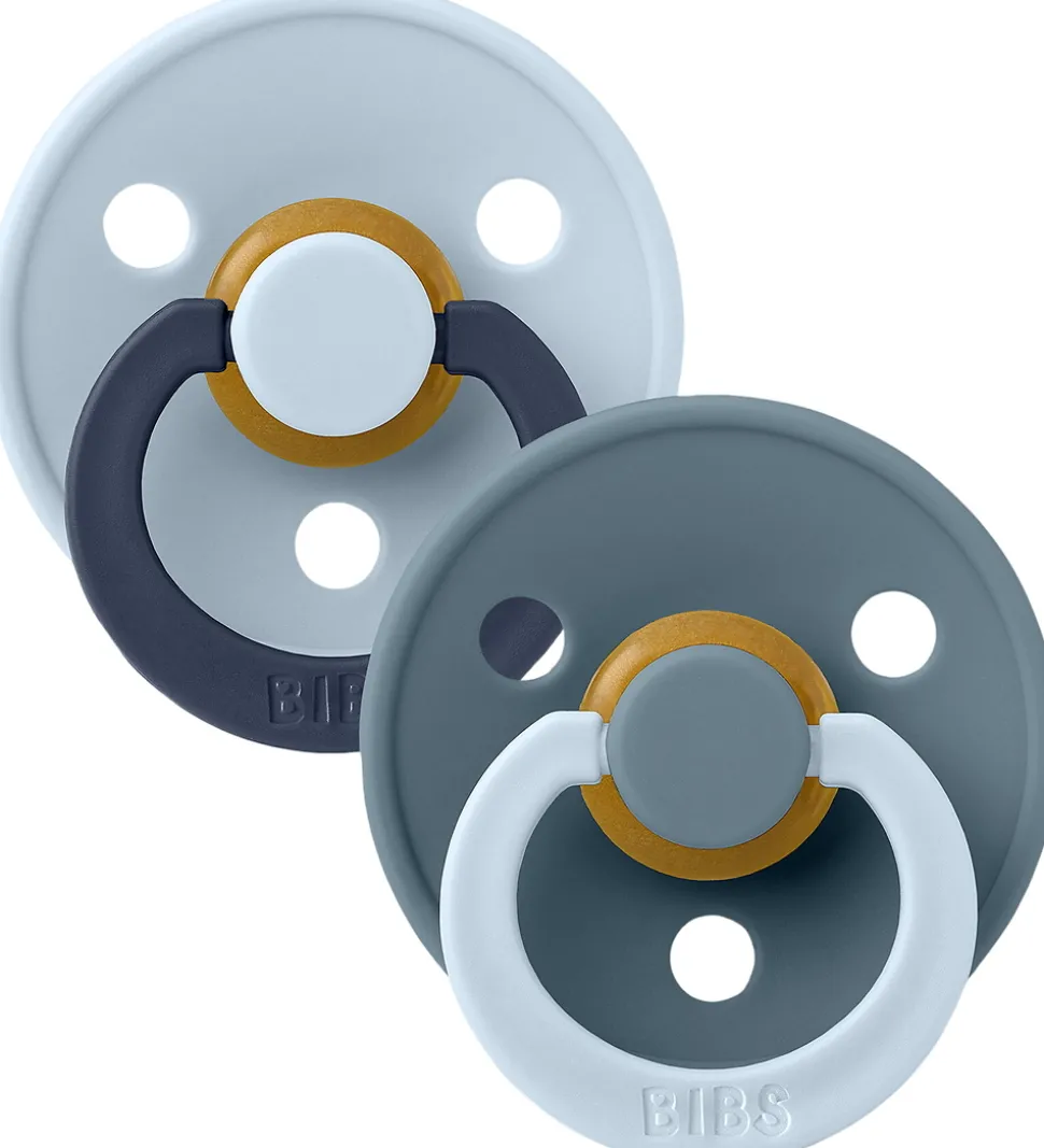 BIBS Colour Sutter - Str. 3 - 2-pak - Rund - Baby Blue Petrol