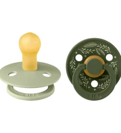 BIBS Colour Sutter - Str. 1 - 2-pak - Haliday Leaf - Sage/Hunter