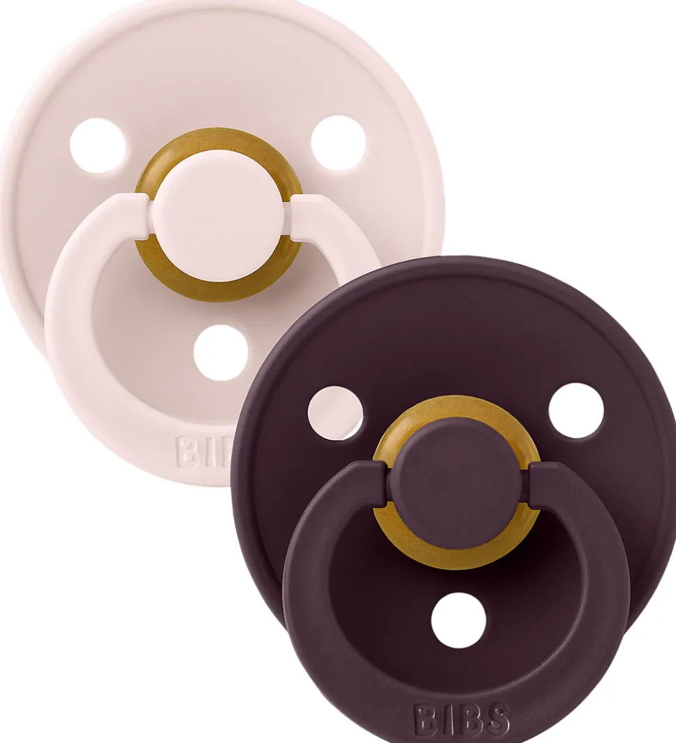 BIBS Colour Sutter - Str. 2 - 2-pak - Rund - Petal/Plum