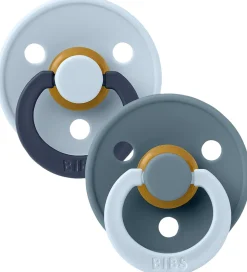 BIBS Colour Sutter - Str. 1 - 2-pak - Rund - Baby Blue Petrol