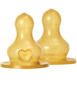 BIBS Flaskesut - 2-pak - Slow Flow - Naturgummi
