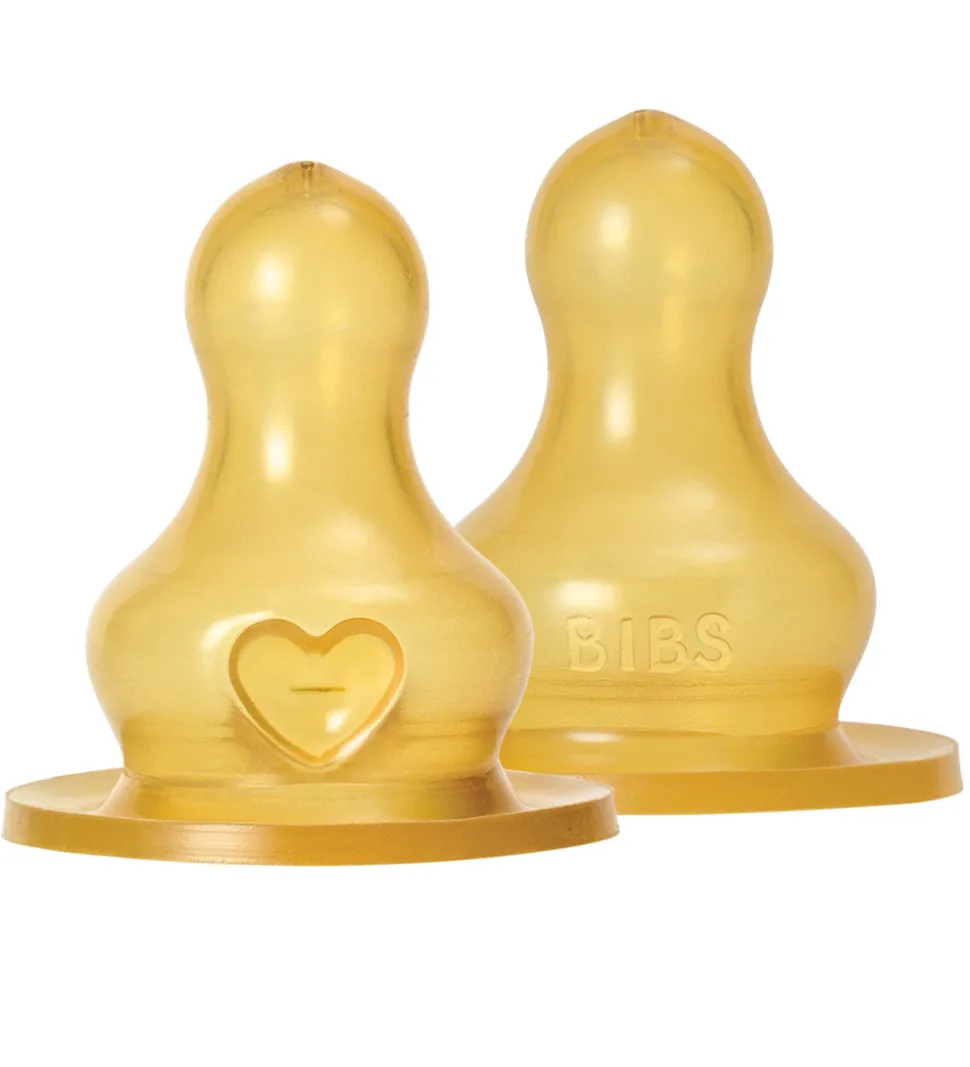 BIBS Flaskesut - 2-pak - Slow Flow - Naturgummi