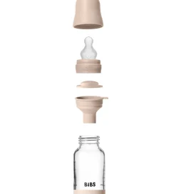 BIBS Sutteflaske - 120 ml - Glas/Silikone - Blush