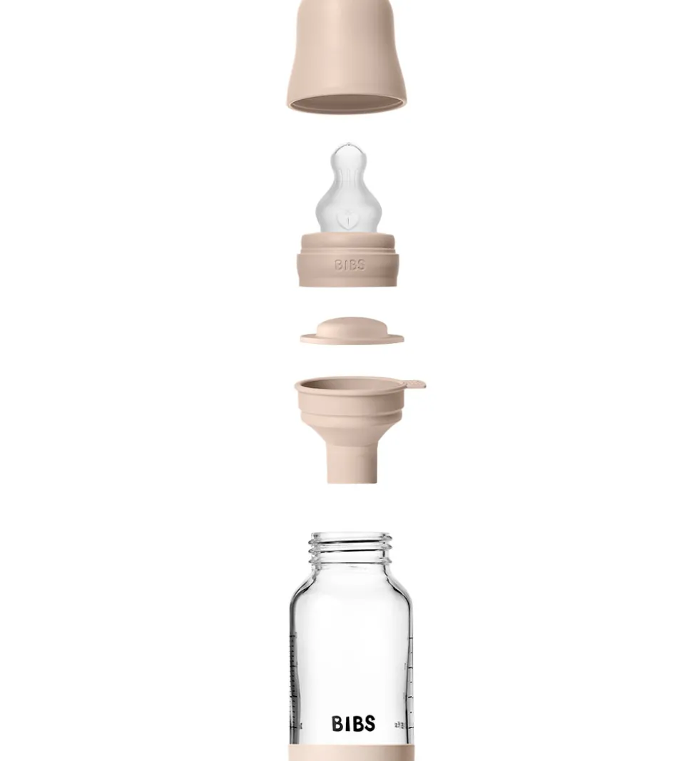 BIBS Sutteflaske - 120 ml - Glas/Silikone - Blush