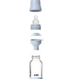 BIBS Sutteflaske - 120 ml - Glas/Silikone - Baby Blue