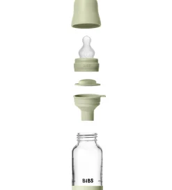 BIBS Sutteflaske - 120 ml - Glas/Silikone - Sage