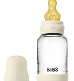 BIBS Sutteflaske - 120 ml - Glas/Naturgummi - Ivory