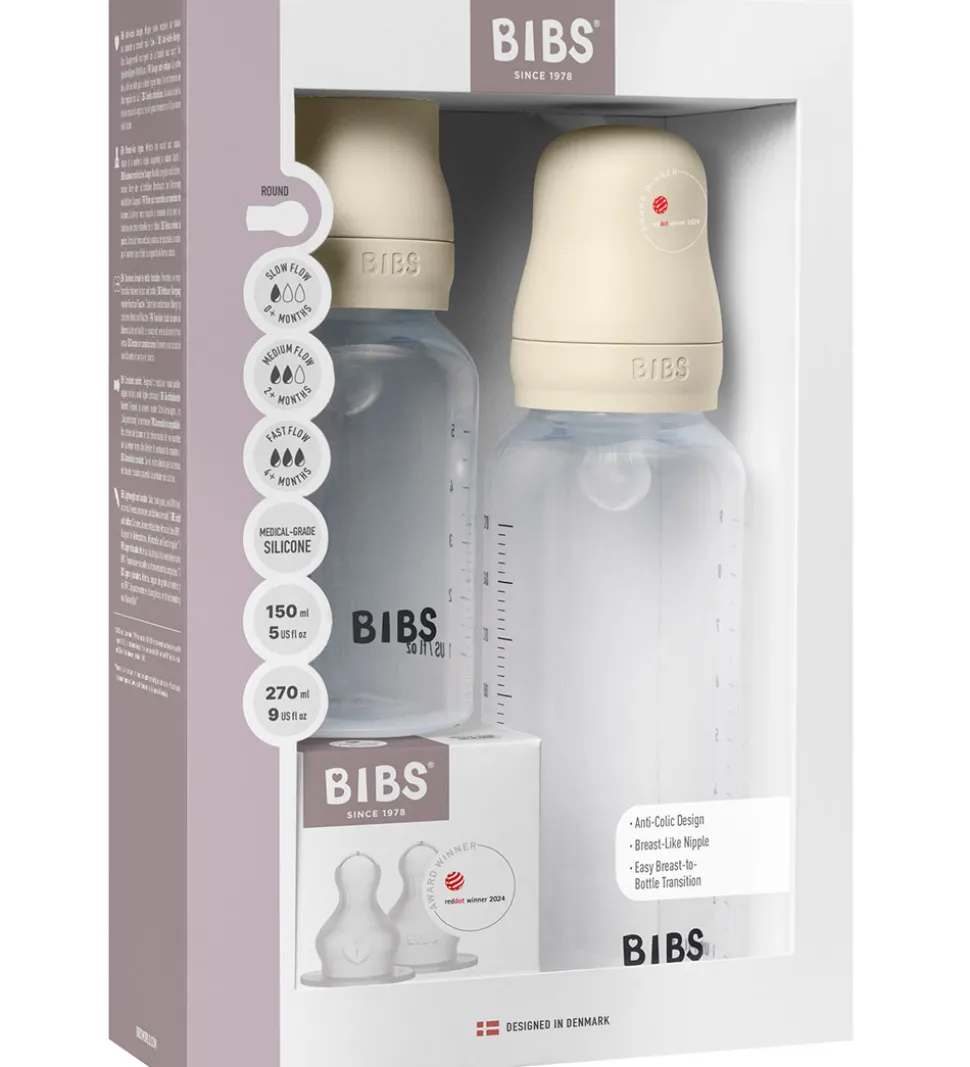 Bibs Sutteflaskesæt - Grow and Flow - Silikone - 150 ml/270 ml