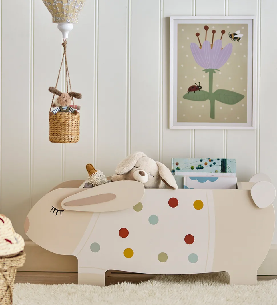 Bloomingville Bogkasse - 87 cm - Villja - Hvid m. Prikker