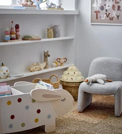 Bloomingville Bogkasse - 87 cm - Villja - Hvid m. Prikker