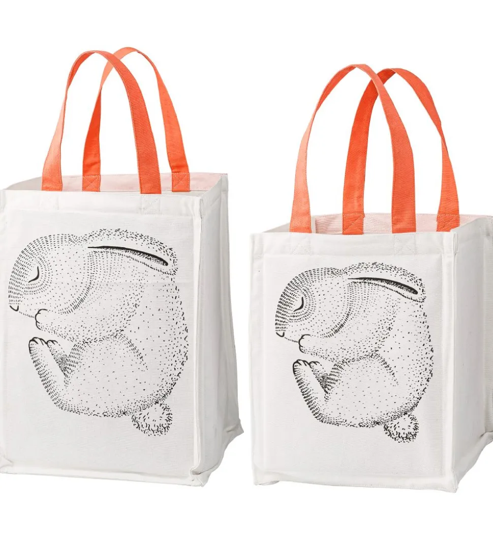 Bloomingville Opbevaringsposer - 2 stk - 30/40 cm - Hvid/Koral m