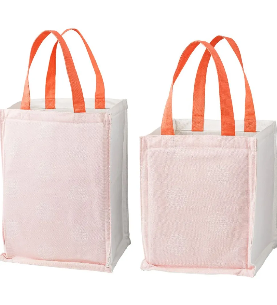 Bloomingville Opbevaringsposer - 2 stk - 30/40 cm - Hvid/Koral m