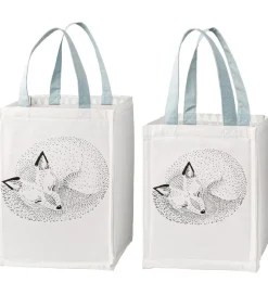 Bloomingville Opbevaringsposer - 2 stk - 30/40 cm - Hvid/Lyseblå