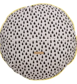 Bloomingville Pude - Ø50 cm - Grå/Gul m. Skyer