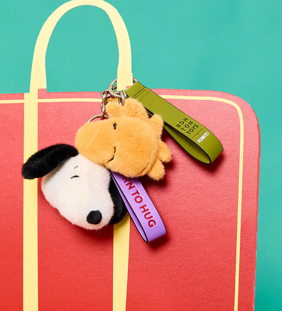 Bon Ton Toys Nøglering - 8 cm - Snoopy ECO Fuzzy Cream bag charm