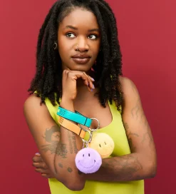 Bon Ton Toys Nøglering - 7 cm - Smiley ECO Fuzzy Bag Charm - Dar