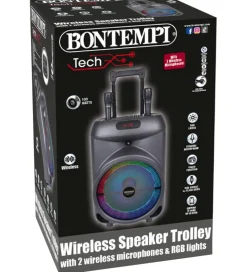 Bontempi Højtaler m. Mikrofoner/Lys - 87 cm - Trådløs - Trolley