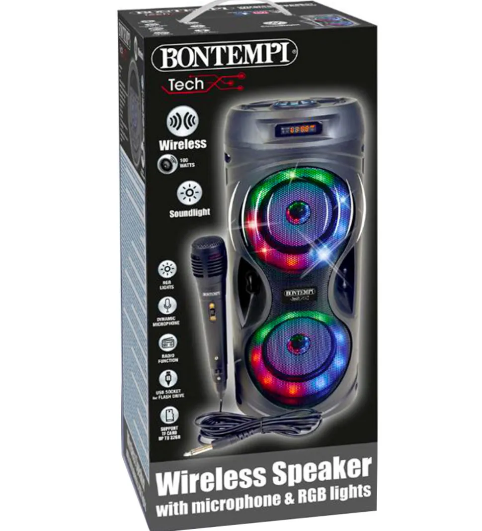 Bontempi Højtaler m. Mikrofon/Lys - 39 cm - Trådløs