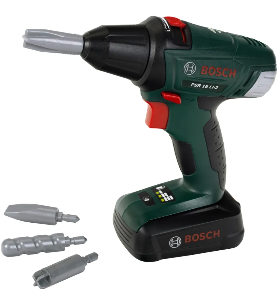 Bosch Mini Stor Skruemaskine m. Lys/Lyd - Legetøj - Grøn