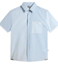 BOSS Skjorte - Hvid/Lyseblåstribet m. Navy